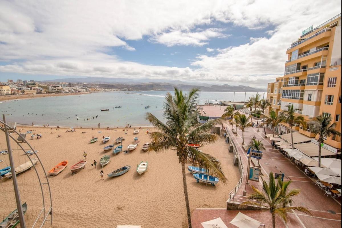 En Primera Linea De La Playa De Las Canteras Vista Al Mar Las Palmas de Gran Canaria Eksteriør billede